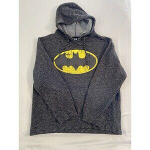 DC Comics Batman Hoodie Men Size Medium Black Pullover Batman Logo Long Sleeve